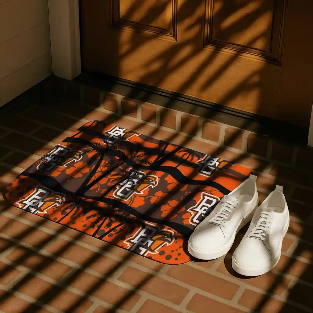 bowling-green-falcons-palm-silhouette-orange-black-doormat-trendy.webp