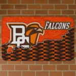 Bowling Green Falcons Tribal Detailing Orange Black Doormat