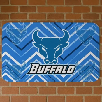 Buffalo Bulls Chevron Geometrics Royal Blue Doormat