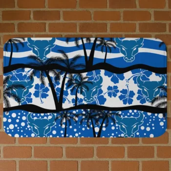 Buffalo Bulls Palm Silhouette Royal Blue Black Doormat