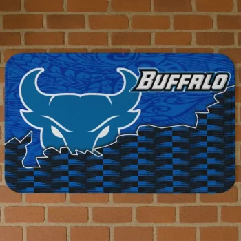 Buffalo Bulls Tribal Detailing Royal Blue Black Doormat