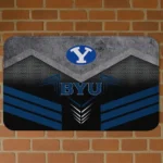 BYU Cougars Chevron Points Blue Black Doormat