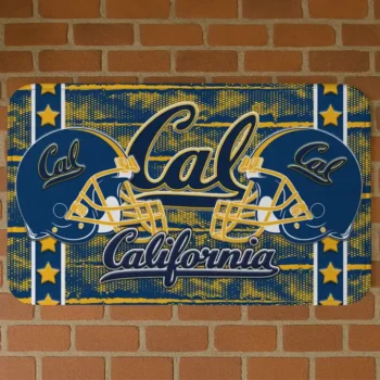California Golden Bears Helmet Illustration Blue Doormat