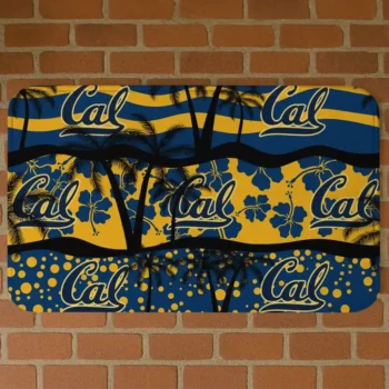 California Golden Bears Palm Silhouette Blue Black Doormat