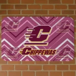 Central Michigan Chippewas Chevron Geometrics Maroon Doormat