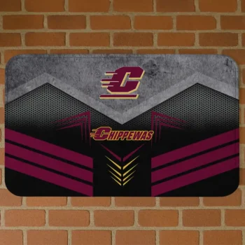 Central Michigan Chippewas Chevron Points Maroon Black Doormat