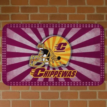 Central Michigan Chippewas Helmet Centerpiece Maroon Doormat