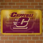 Central Michigan Chippewas Pixel Blur Maroon Doormat