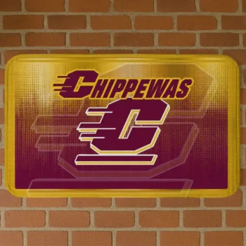 Central Michigan Chippewas Pixel Blur Maroon Doormat