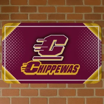 Central Michigan Chippewas Silver Halftone Maroon Doormat