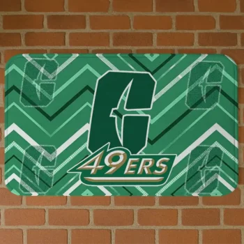 Charlotte 49ers Chevron Geometrics Green Doormat