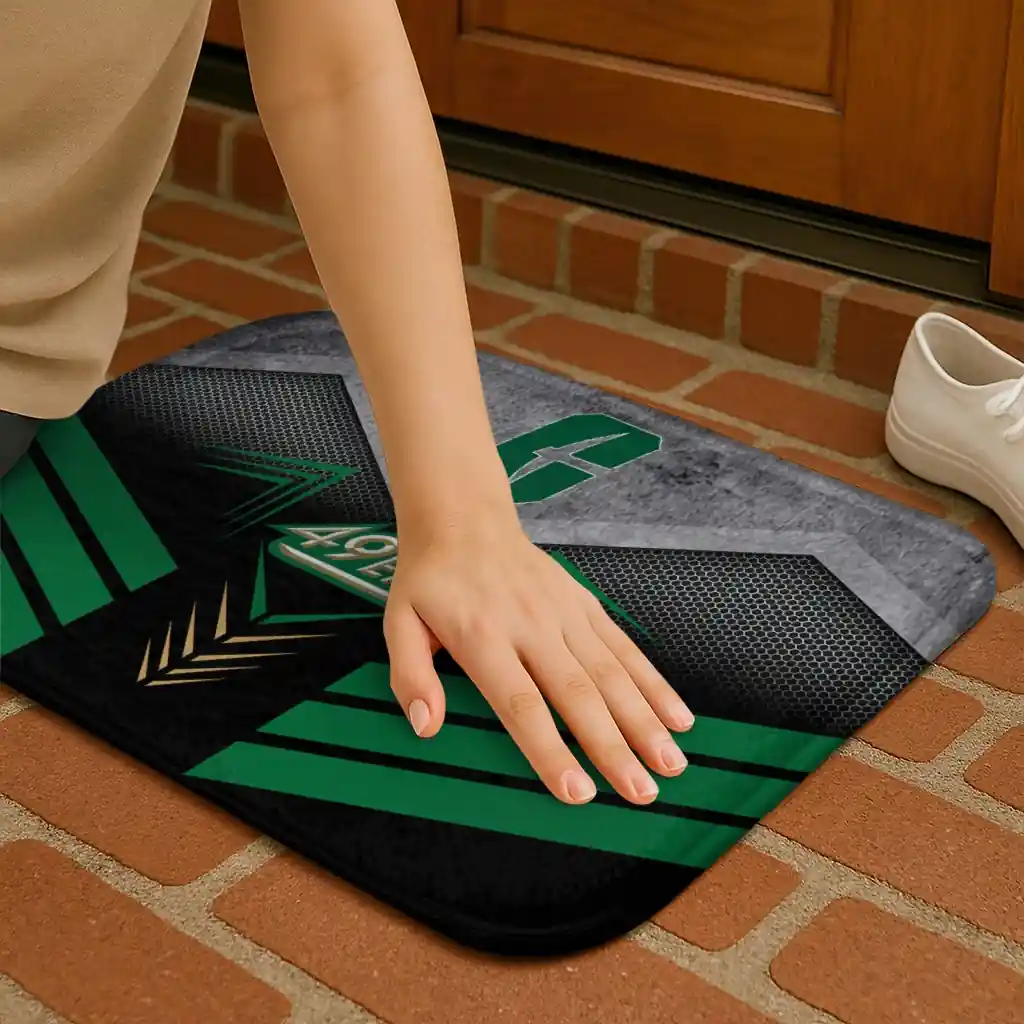charlotte-49ers-chevron-points-green-black-doormat-premium-grade.webp