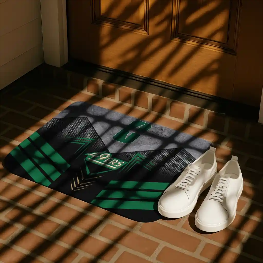 charlotte-49ers-chevron-points-green-black-doormat-trendy.webp