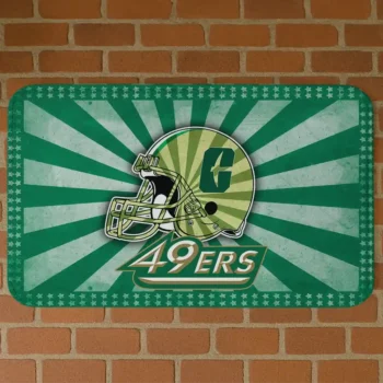 Charlotte 49ers Helmet Centerpiece Green Doormat