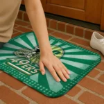 charlotte-49ers-helmet-centerpiece-green-doormat-best-selling.webp