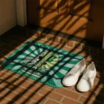 charlotte-49ers-helmet-centerpiece-green-doormat-best-selling.webp
