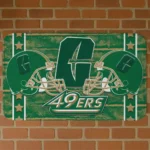 Charlotte 49ers Helmet Illustration Green Doormat