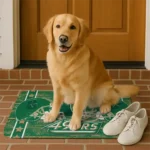 charlotte-49ers-helmet-illustration-green-doormat-best-selling.webp