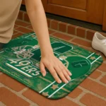 charlotte-49ers-helmet-illustration-green-doormat-best-selling.webp