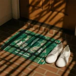 charlotte-49ers-helmet-illustration-green-doormat-best-selling.webp