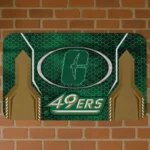 charlotte-49ers-hexagon-oval-green-doormat-best-selling.webp