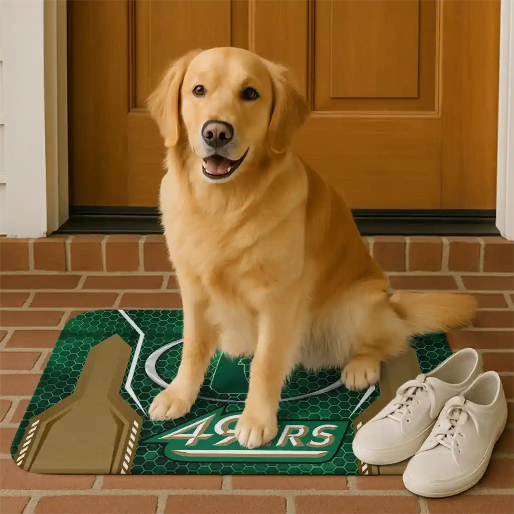 charlotte-49ers-hexagon-oval-green-doormat-high-quality.webp
