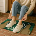 charlotte-49ers-hexagon-oval-green-doormat-best-selling.webp