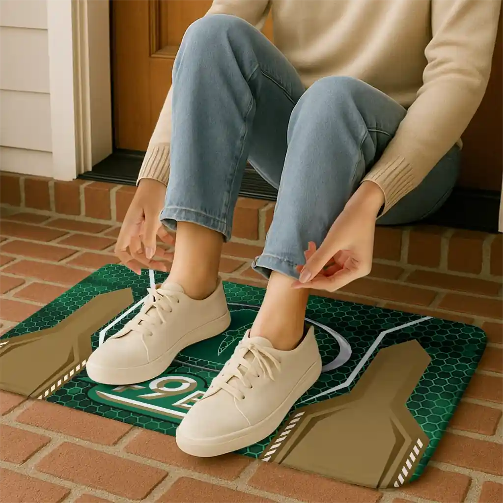 charlotte-49ers-hexagon-oval-green-doormat-top-rated.webp