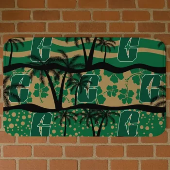 Charlotte 49ers Palm Silhouette Green Black Doormat