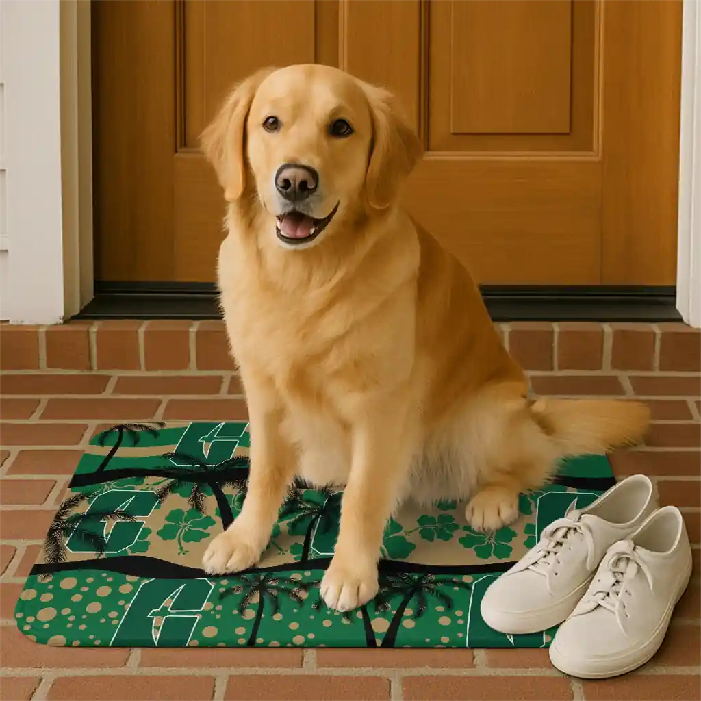 charlotte-49ers-palm-silhouette-green-black-doormat-high-quality.webp