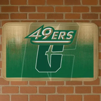 Charlotte 49ers Pixel Blur Green Doormat