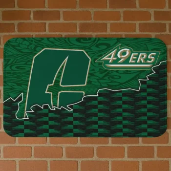 Charlotte 49ers Tribal Detailing Green Black Doormat