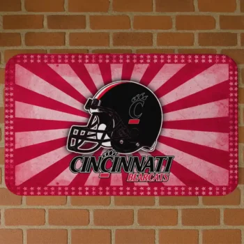 Cincinnati Bearcats Helmet Centerpiece Red Doormat