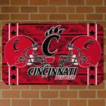 Cincinnati Bearcats Helmet Illustration Red Doormat