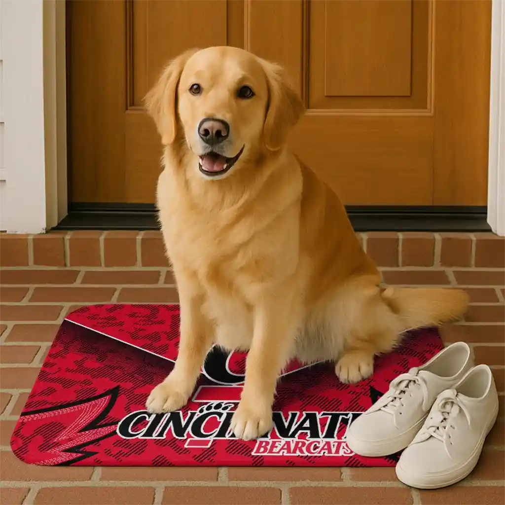 cincinnati-bearcats-layered-lines-red-doormat-high-quality.webp