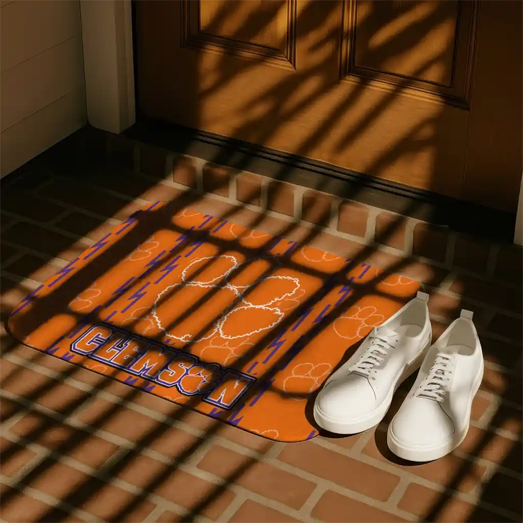clemson-tigers-bolt-row-orange-doormat-trendy.webp