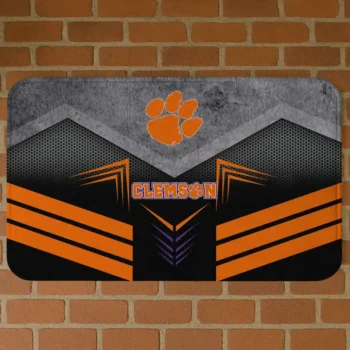 Clemson Tigers Chevron Points Orange Black Doormat