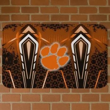 Clemson Tigers Graphic Stripes Orange Doormat