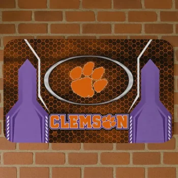 Clemson Tigers Hexagon Oval Orange Doormat