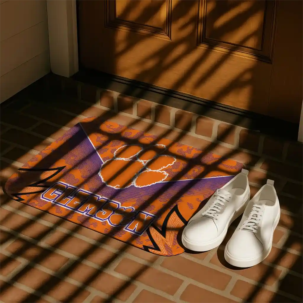 clemson-tigers-layered-lines-orange-doormat-trendy.webp