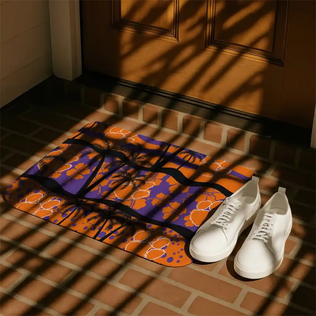 clemson-tigers-palm-silhouette-orange-black-doormat-trendy.webp