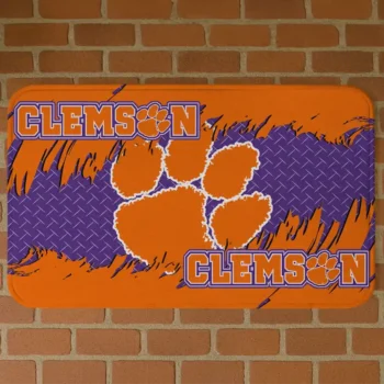 Clemson Tigers Plate Rip Orange Doormat