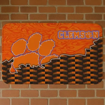 Clemson Tigers Tribal Detailing Orange Black Doormat