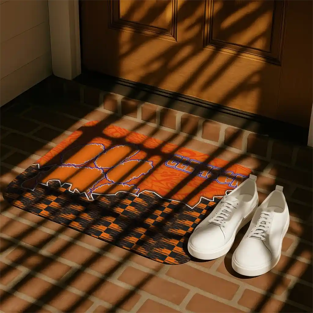 clemson-tigers-tribal-detailing-orange-black-doormat-trendy.webp