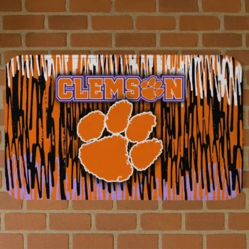 Clemson Tigers Vertical Flow Orange Doormat
