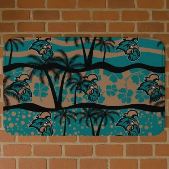 Coastal Carolina Chanticleers Palm Silhouette Green Black Doormat