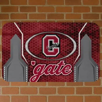 Colgate Raiders Hexagon Oval Maroon Doormat