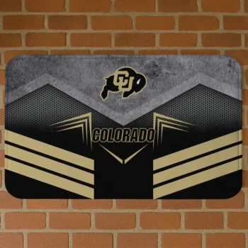 Colorado Buffaloes Chevron Points Gold Black Doormat