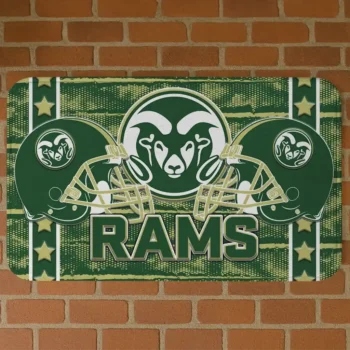 Colorado State Rams Helmet Illustration Green Doormat