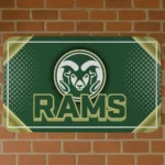 Colorado State Rams Silver Halftone Green Doormat